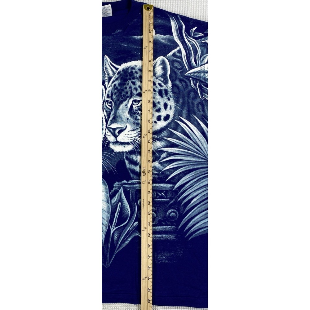 Vintage Leopard Jungle Ruins AOP T-Shirt Blue Harlequin Size Large - Picture 3 of 5
